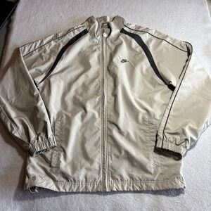 Vintage Y2K Nike Men's Track Jacket Gray Black Full Zip Casual Athleisure Size M